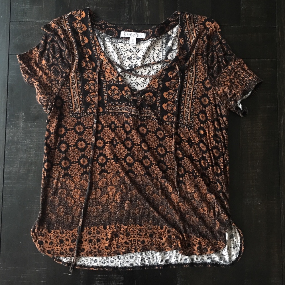 Patrons of Peace Printed Boho Style Top